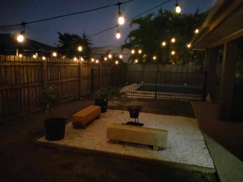 Customer photo review of GardenBrite™ Solar Festoon Light Pack