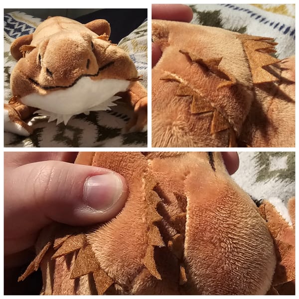 Customer photo review of Bearded Dragon Lizard Soft Stuffed Plush Toy