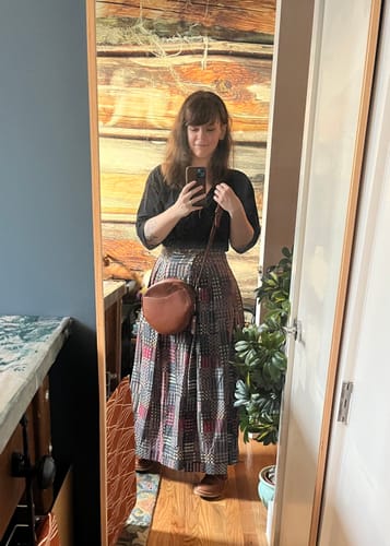 Customer photo review of FRIDA PANTS | NIGHT RUBIX PRINT