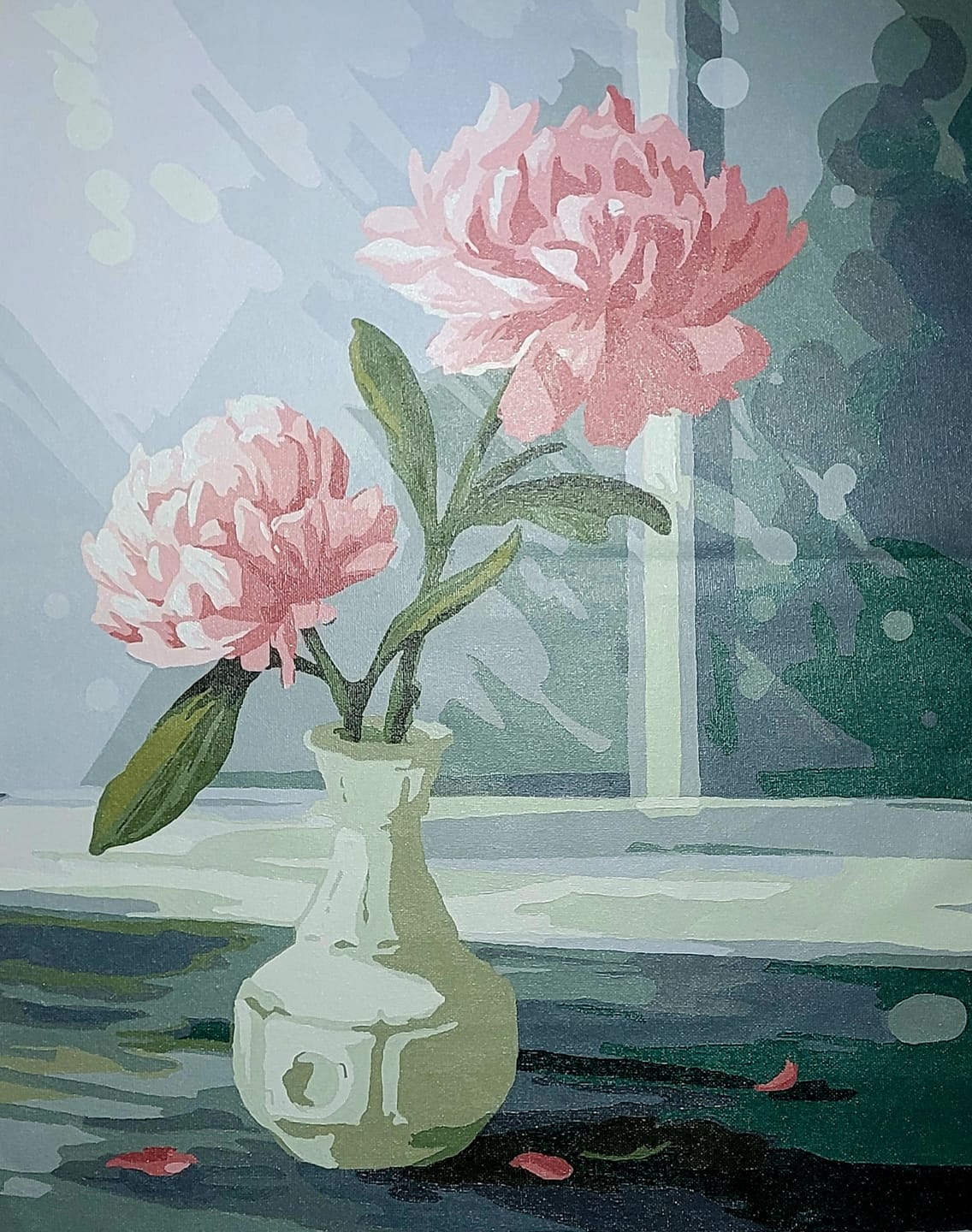 Customer photo review of Malen nach Zahlen - Blume im Wasserglas