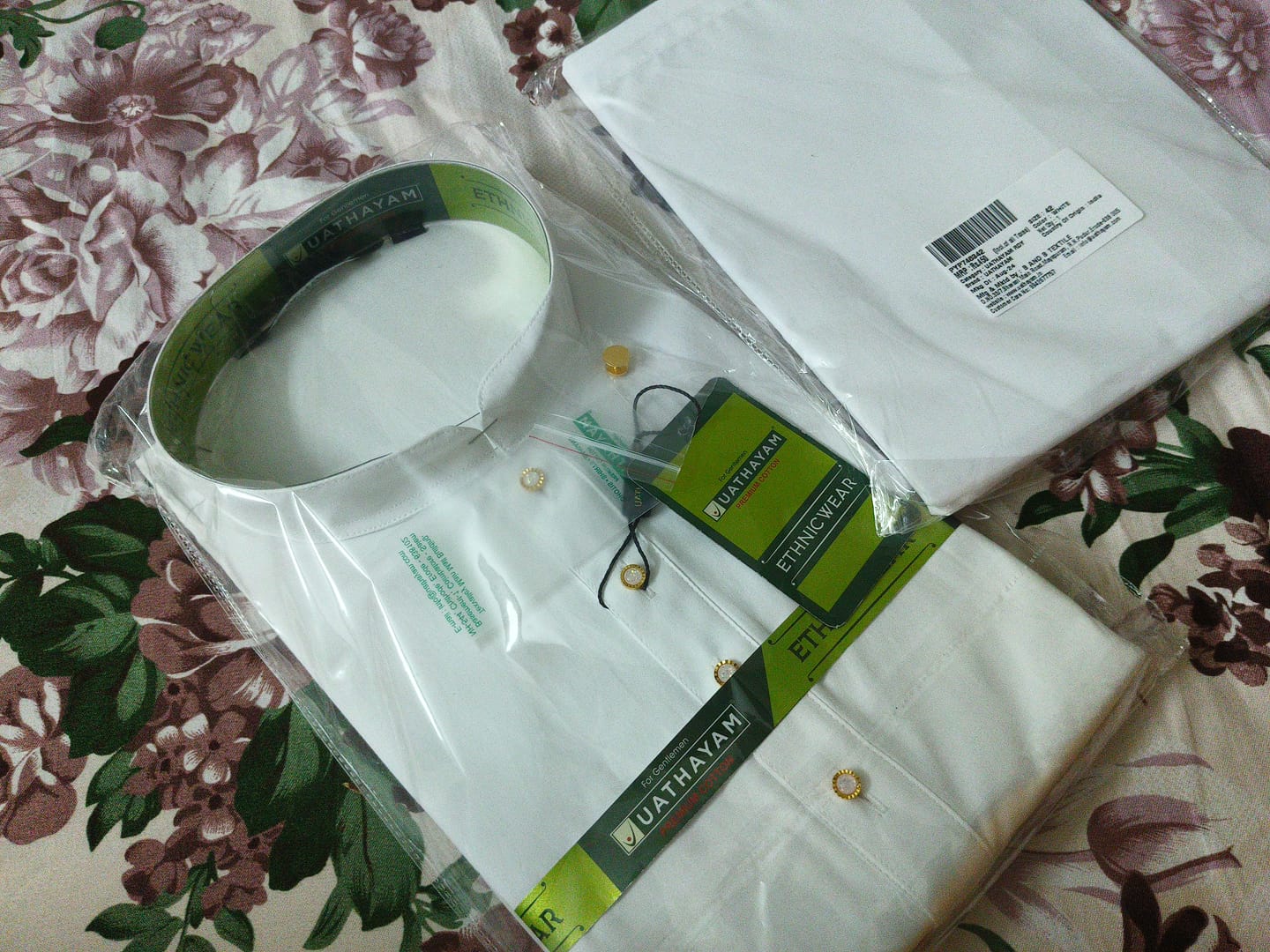 Customer photo review of Classic - White Cotton Knee Length Kurta and Pyjama Combo For Men | Uathayam