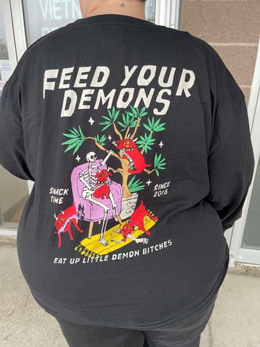 Customer photo review of Destined to Disappoint Heavy Weight Vintage T-Shirt