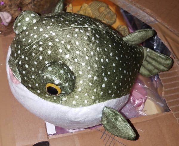 Customer photo review of Lifelike Pufferfish Boxfish Stuffed Plush Toy