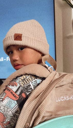 Customer photo review of Corduroy Backpack - Camel