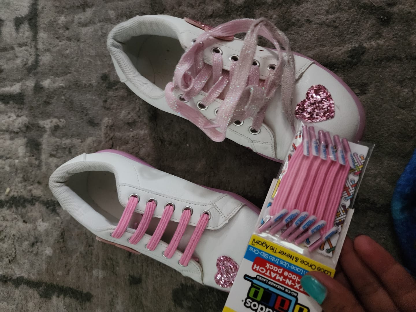 Customer photo review of uLace Kiddos - Cotton Candy Pink