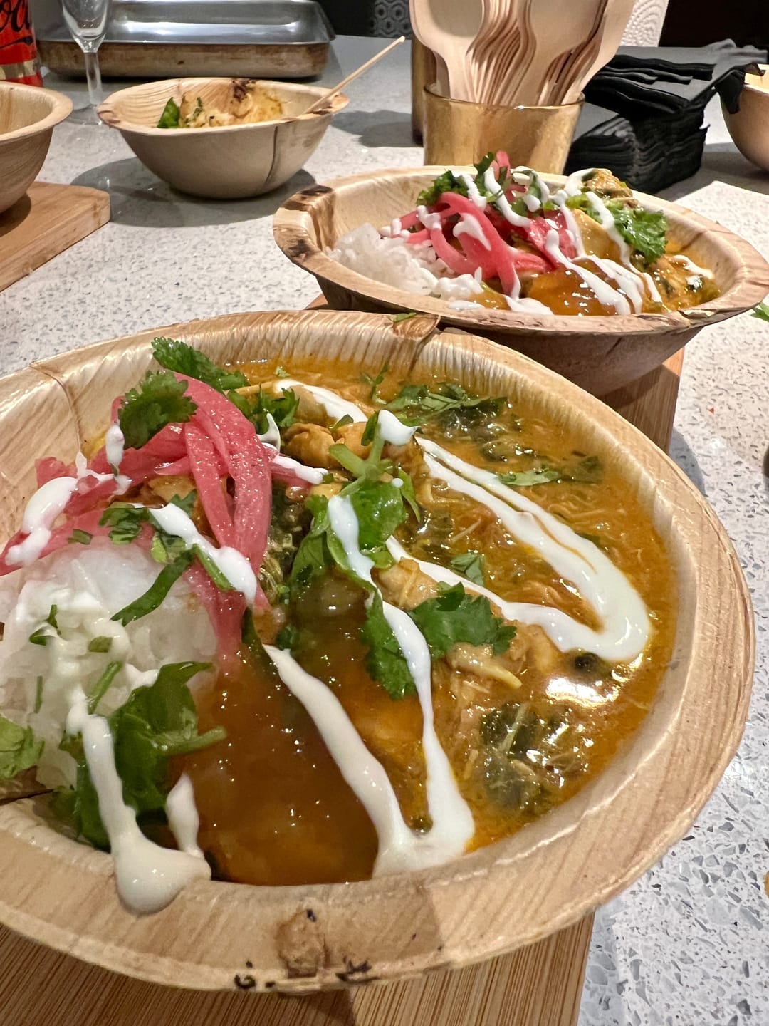 Customer photo review of Round Palm Leaf Bowls