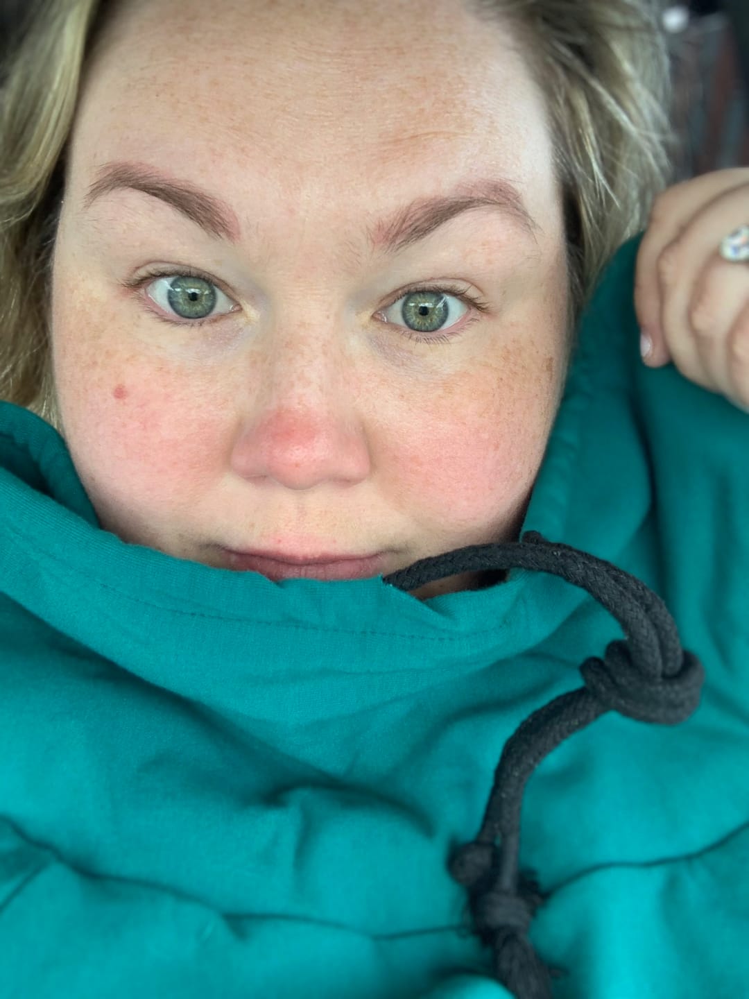 Customer photo review of *Freshly Baked* Cowl Sweatshirt (Fleece)