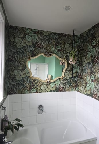 Customer photo review of Cascading Garden - Lush Botanical Wallpaper - Green