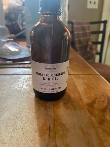 Customer photo review of Organic Coconut CBD Oil : 4 oz - 1,400mg : Anxiety & Calming Relief Blend