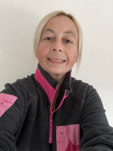 Customer photo review of 1/4 Zip Fleece - Walkies Ready® Fleece - Charcoal/Pink
