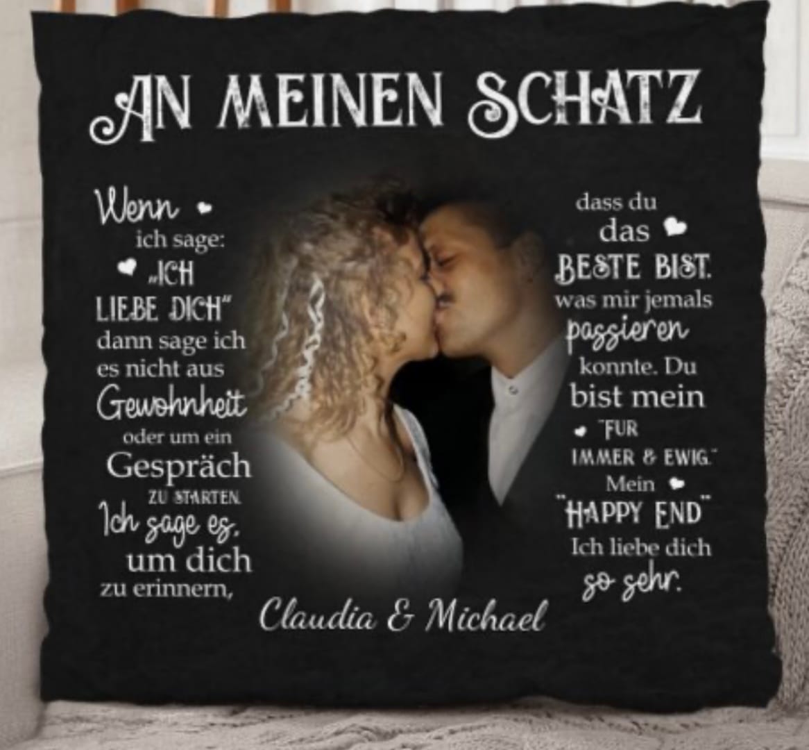 Customer photo review of Mein Happy End - Paar-Kissen