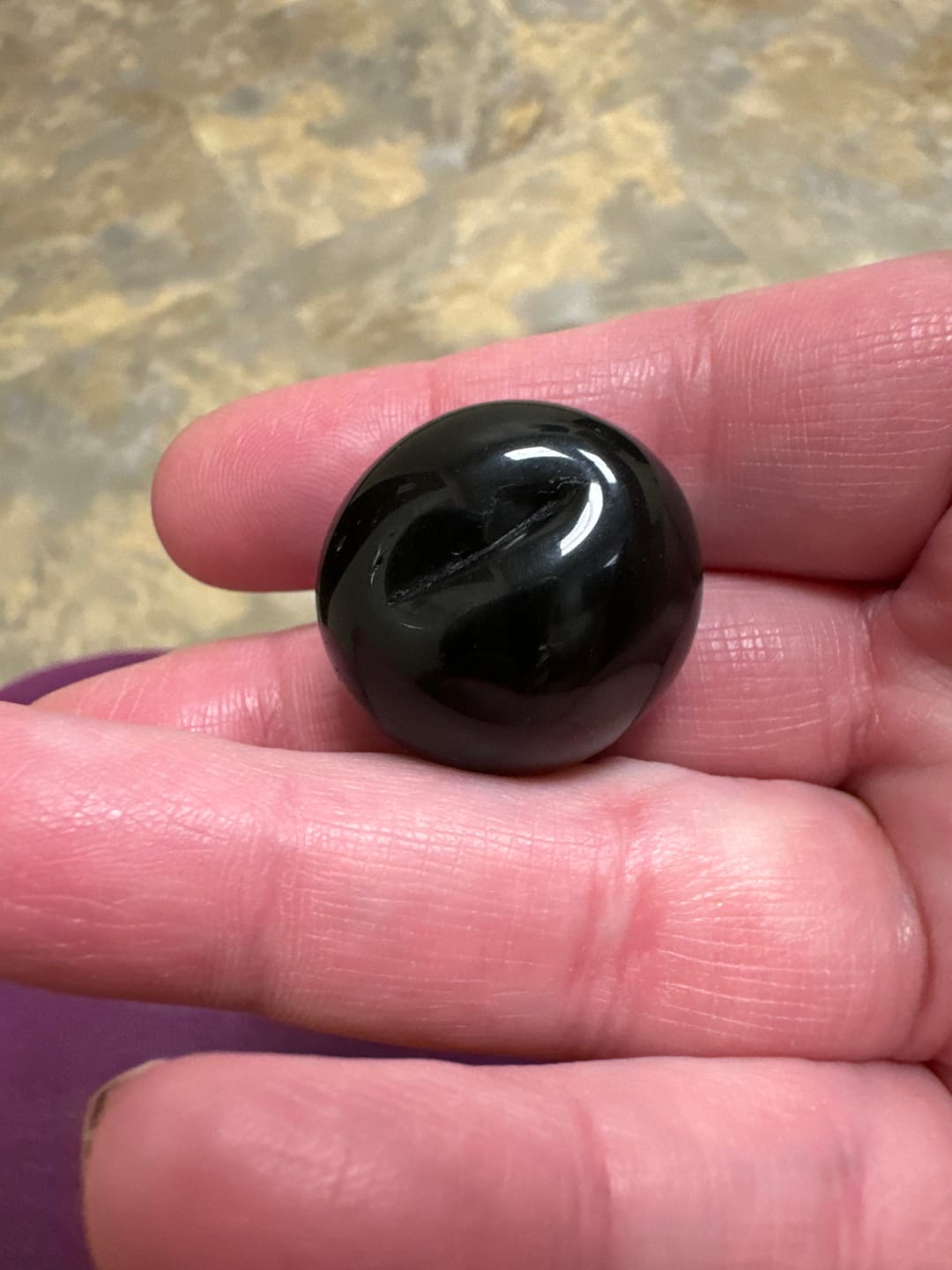 Customer photo review of Black Obsidian Worry Stone