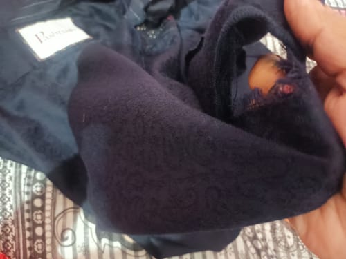 Customer photo review of Pashtush Womens Oversized Casual Woollen Shirt, Navy Blue