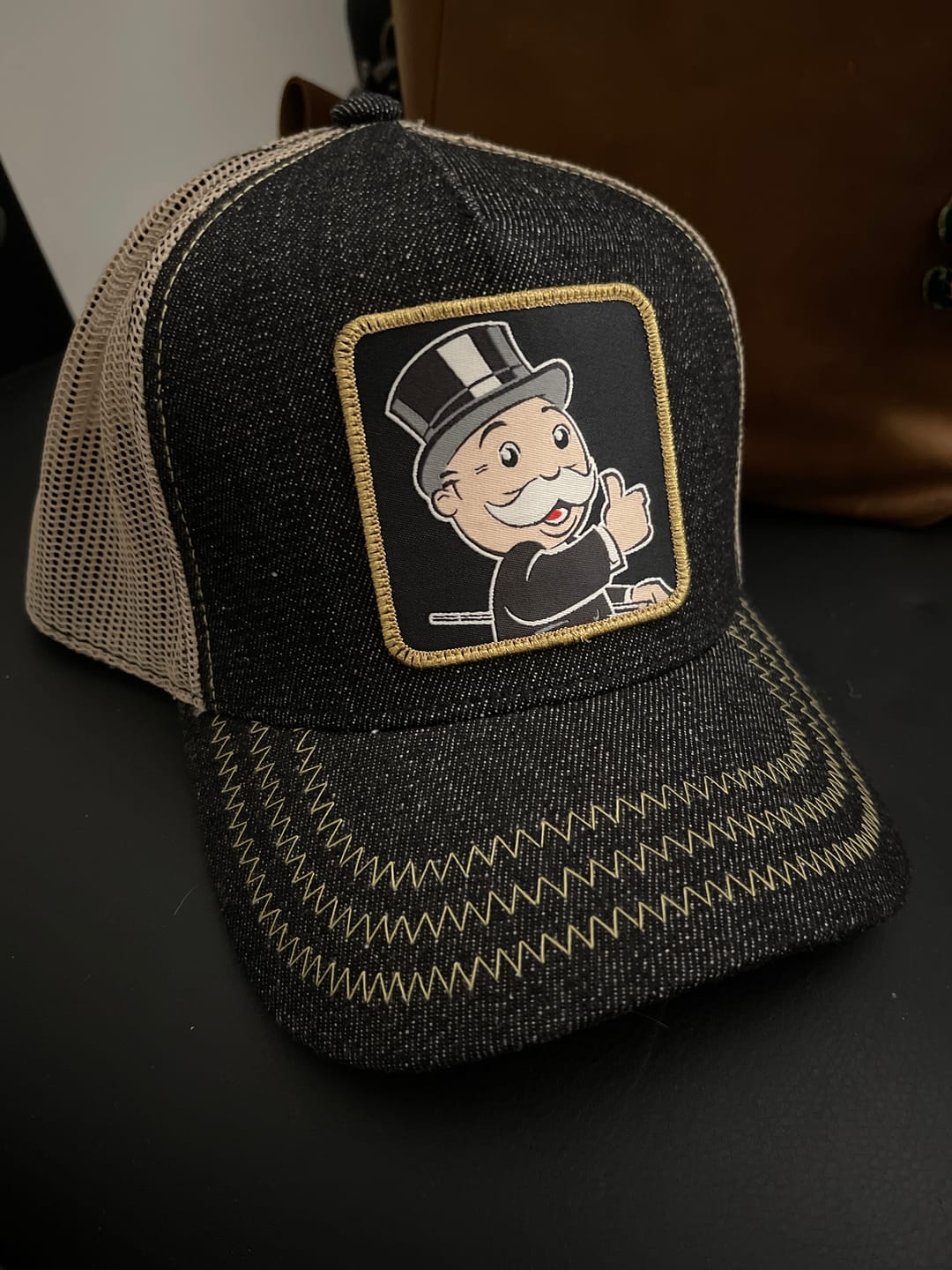 Customer photo review of OVERLORD X Monopoly: Mr. Monopoly Trucker Cap