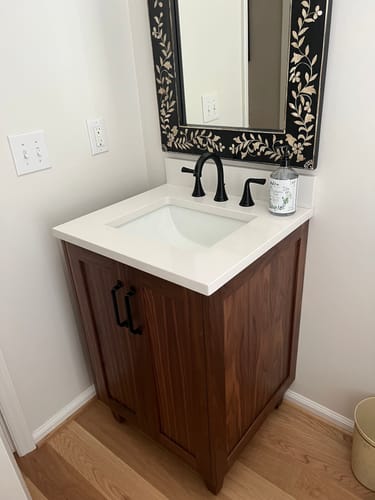 Customer photo review of Bridgeport 24" American Black Walnut Bathroom Vanity w/ Doors