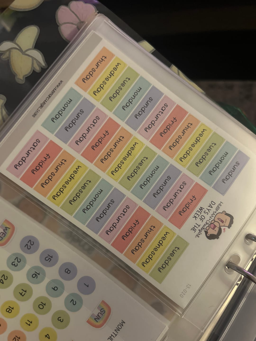 Customer photo review of Days of the Week - Rainbow Unicorns Planner Stickers