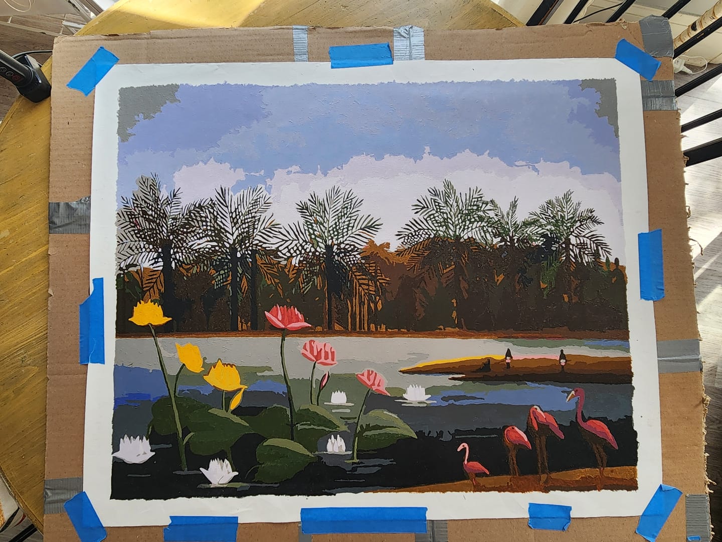 Customer photo review of The Flamingos - Paint by Numbers