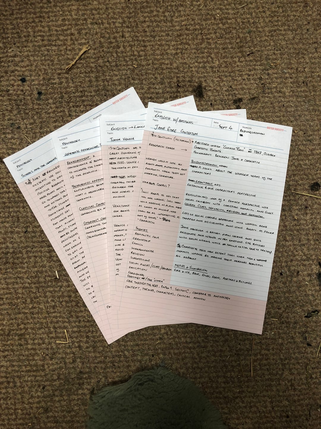 Customer photo review of Cornell Notes Notepad