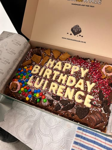Customer photo review of Mega custom message loaded brownie