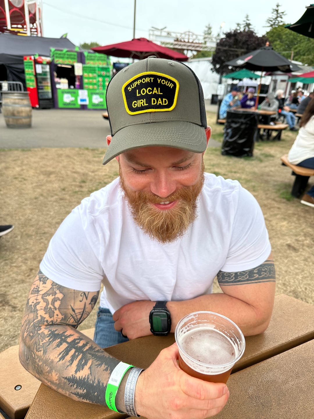 Customer photo review of Support Your Local Girl Dad Patch Hat