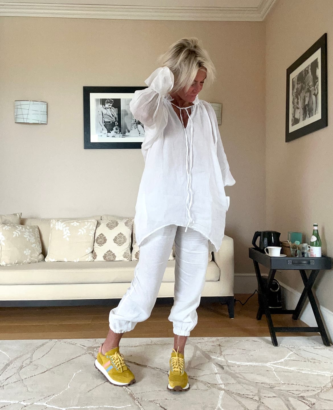 Customer photo review of Jules Blouse Dress in White