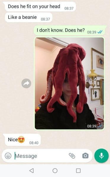 Customer photo review of Lifelike Red Octopus Soft Stuffed Plush Toy