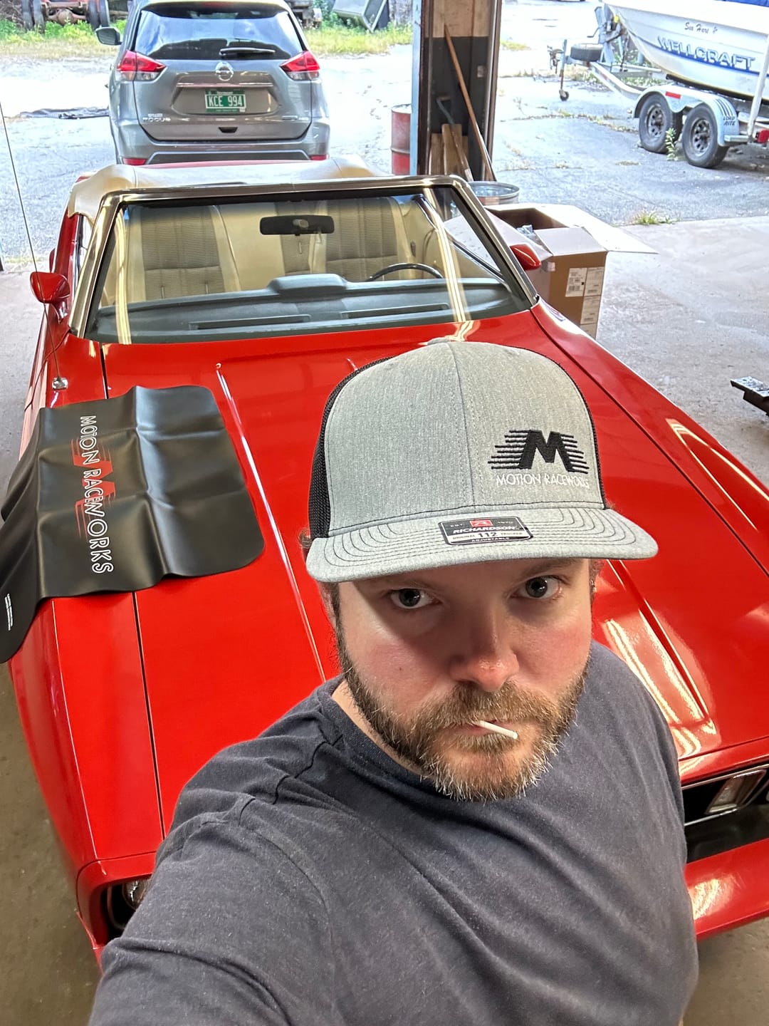 Customer photo review of Motion Raceworks Hat Black/Heather Gray Snapback