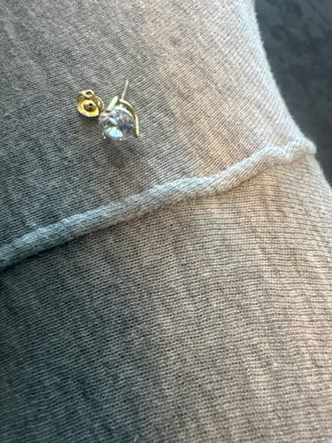 Customer photo review of 14k Finish Superior Grade CZ Round Studs