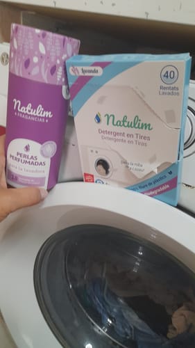 Customer photo review of Eco-Tiras de Detergente 40 lavados Natulim