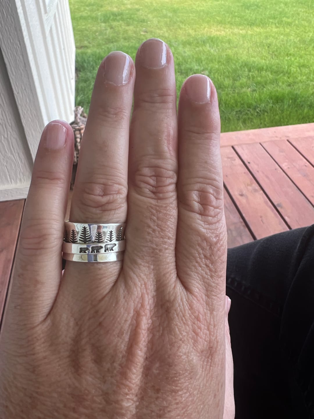 Customer photo review of Forest Mama Bear Fidget Ring Sterling Silver