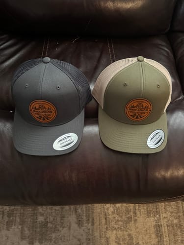 Customer photo review of Premium Custom Leather Patch Hats (Wholesale)
