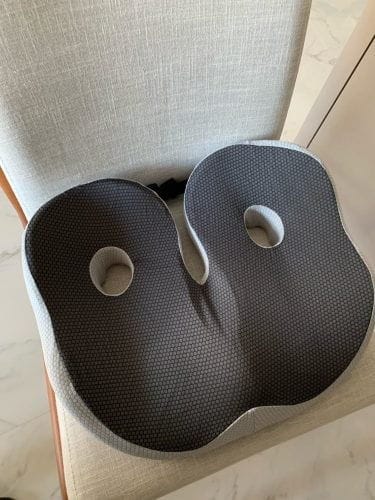 Customer photo review of Adjustable Memory Foam Sit Bone Relief Seat Cushion