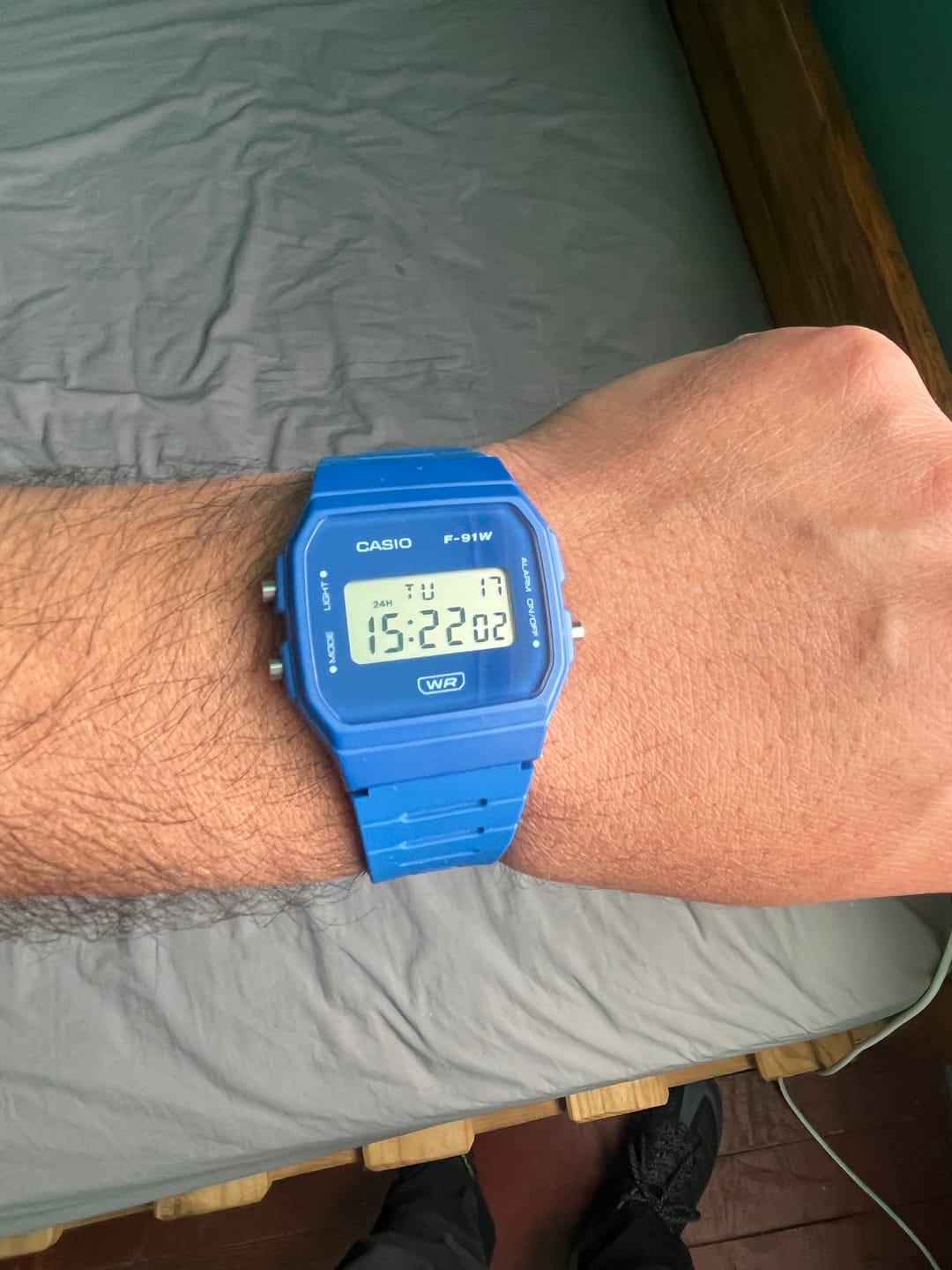 Customer photo review of Reloj Casio Vintage F-91WB-2A1 Bio Resina Azul