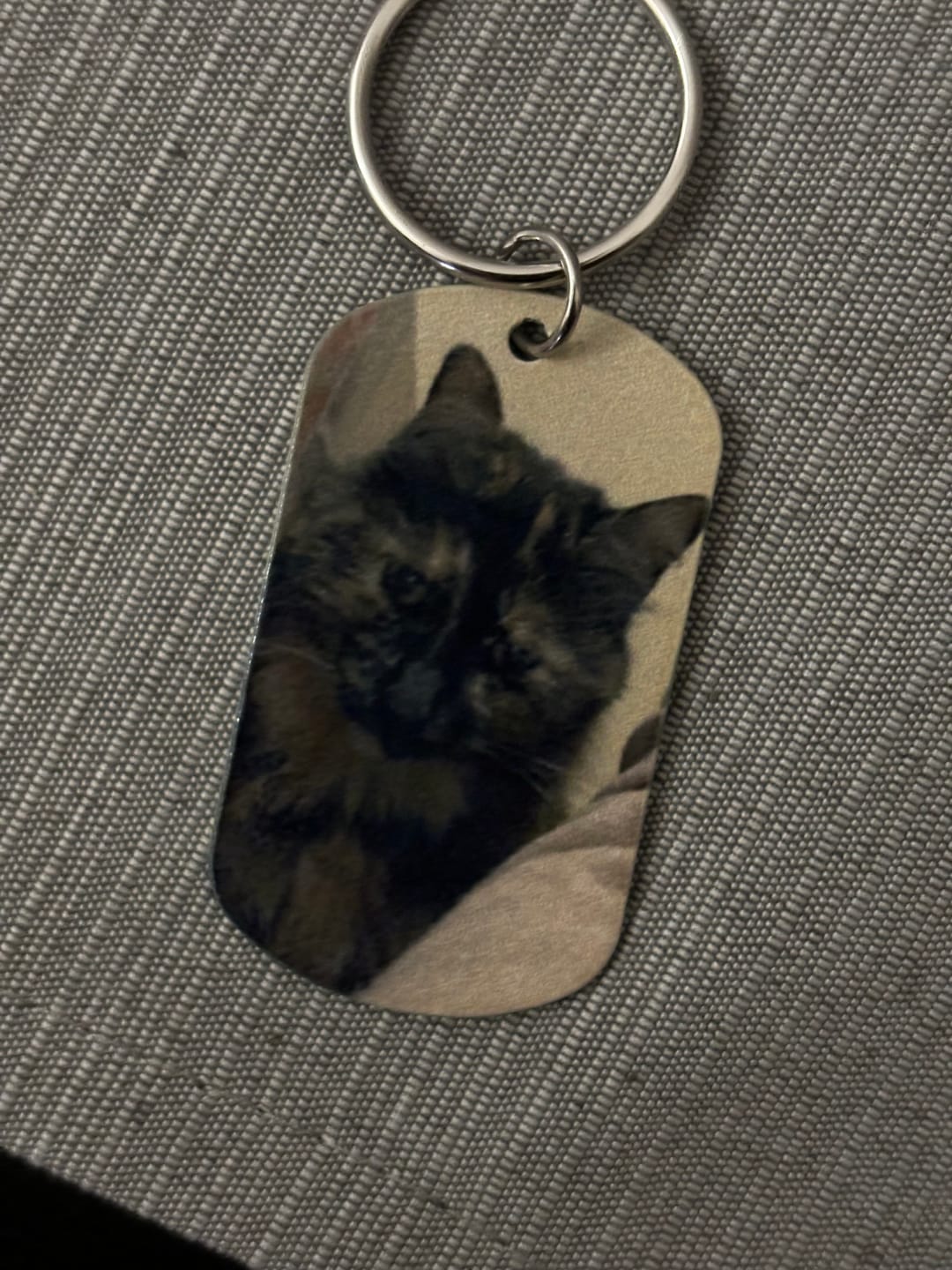 Customer photo review of Per sempre nel cuore - Portachiavi piastrina personalizzato