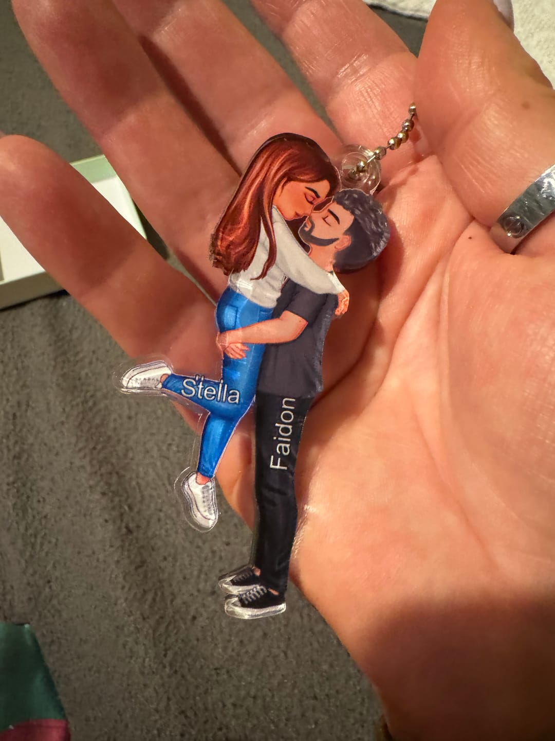 Customer photo review of Doll Couple Kissing Hugging  Personalized Ornament