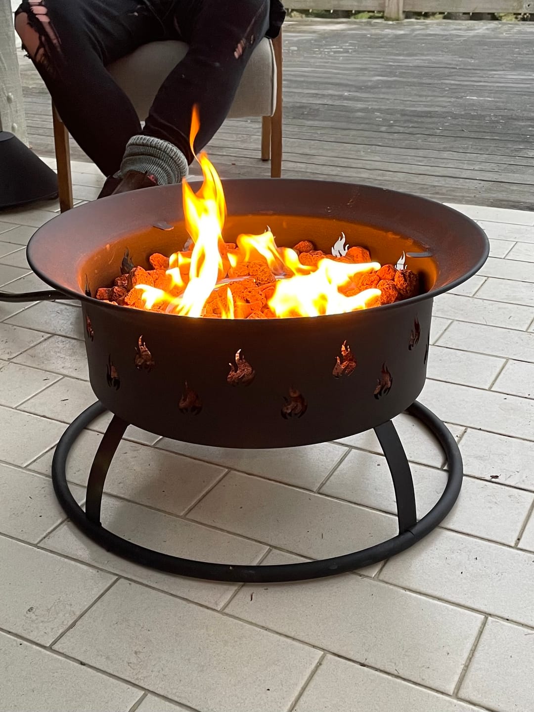 Customer photo review of Portable Outdoor Gas Fire Pit