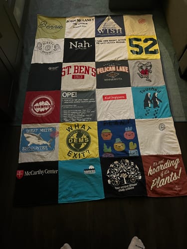 T-shirt quilt from st. benedict's college by Meghan from DC