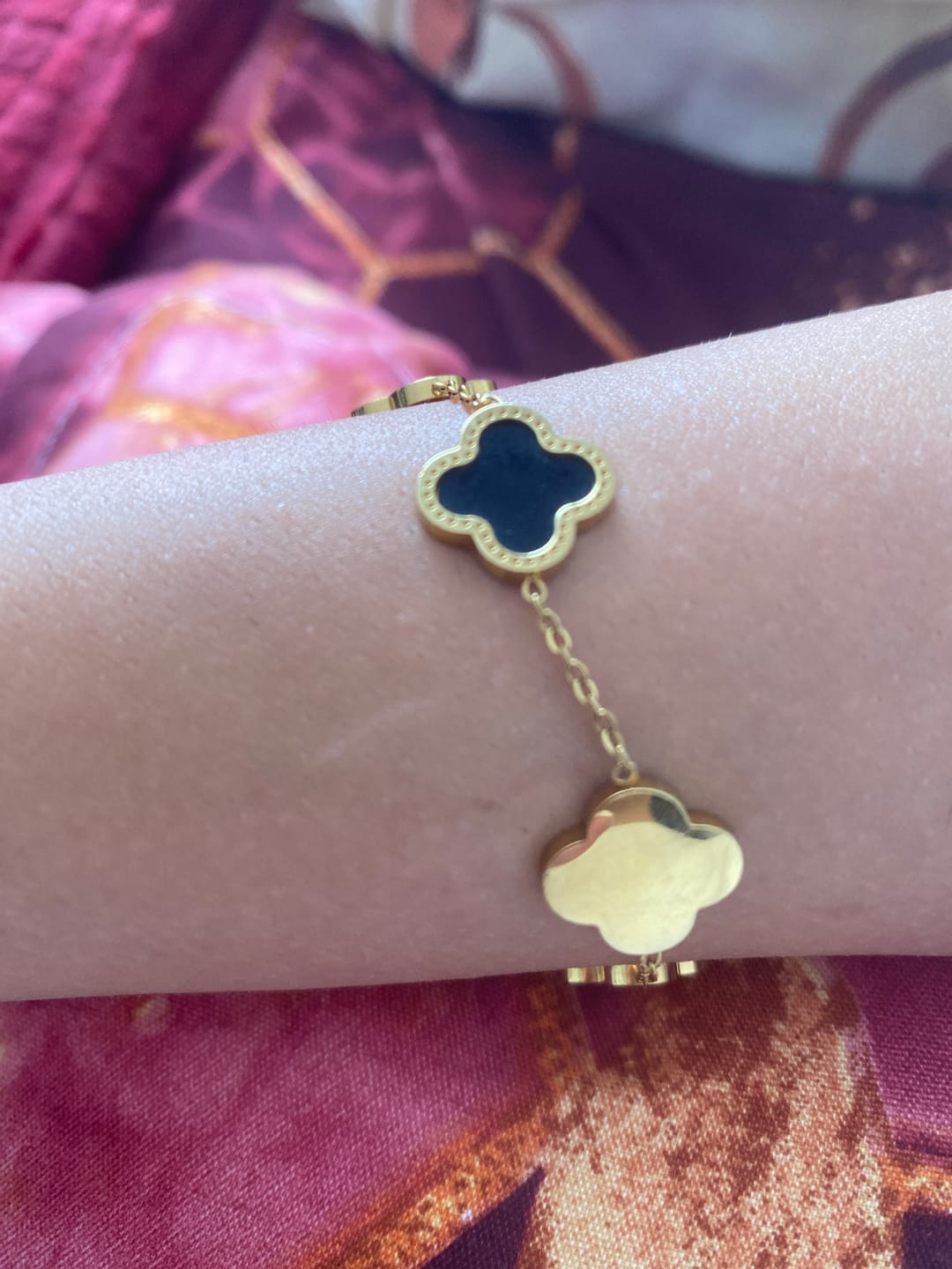 Customer photo review of Set Bratara + Colier Auriu Flower