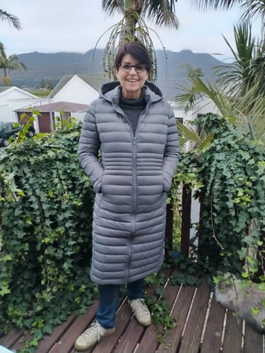 Customer photo review of Smoke Maxi Duck Down Puffer Coat
