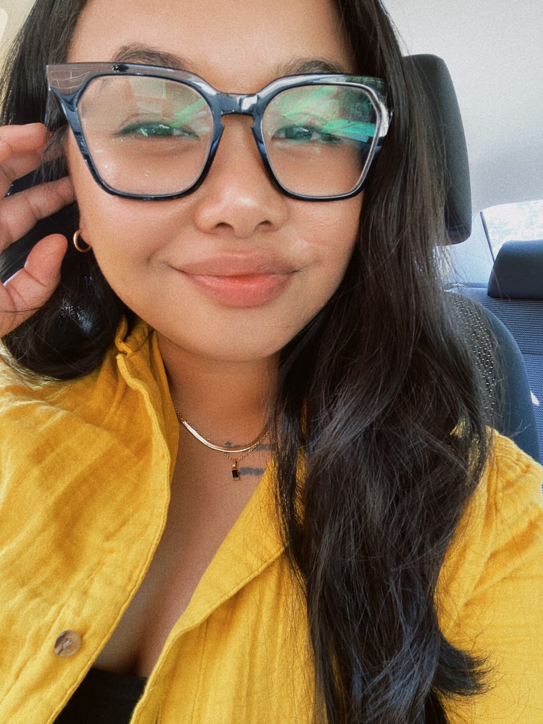 Customer photo review of Dainty Emerald Charm Necklace