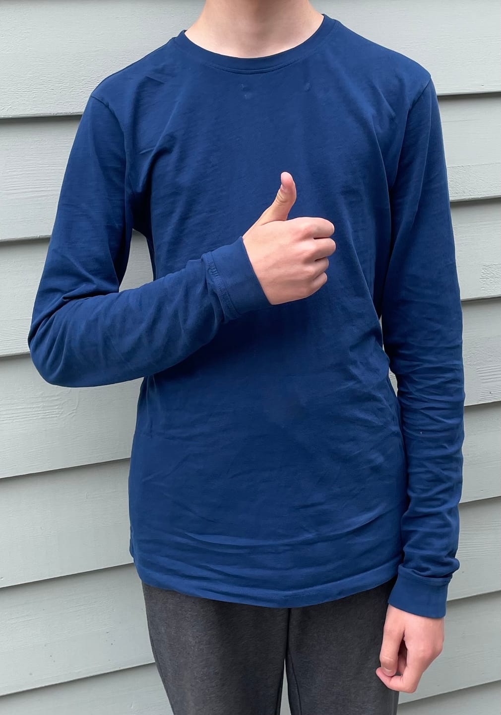 Customer photo review of Organic Tall Long Sleeve T-Shirt (Navy)