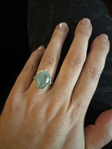 Customer photo review of Teardrop Aquamarine Ring Sterling Silver