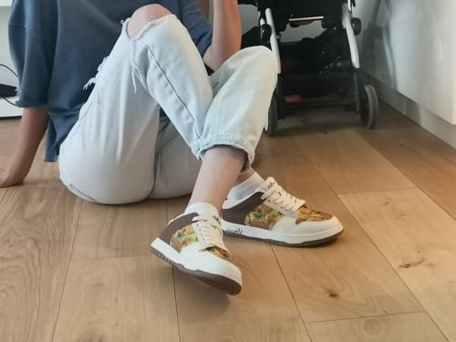 Customer photo review of Van Gogh Sunflowers inspired sneakers