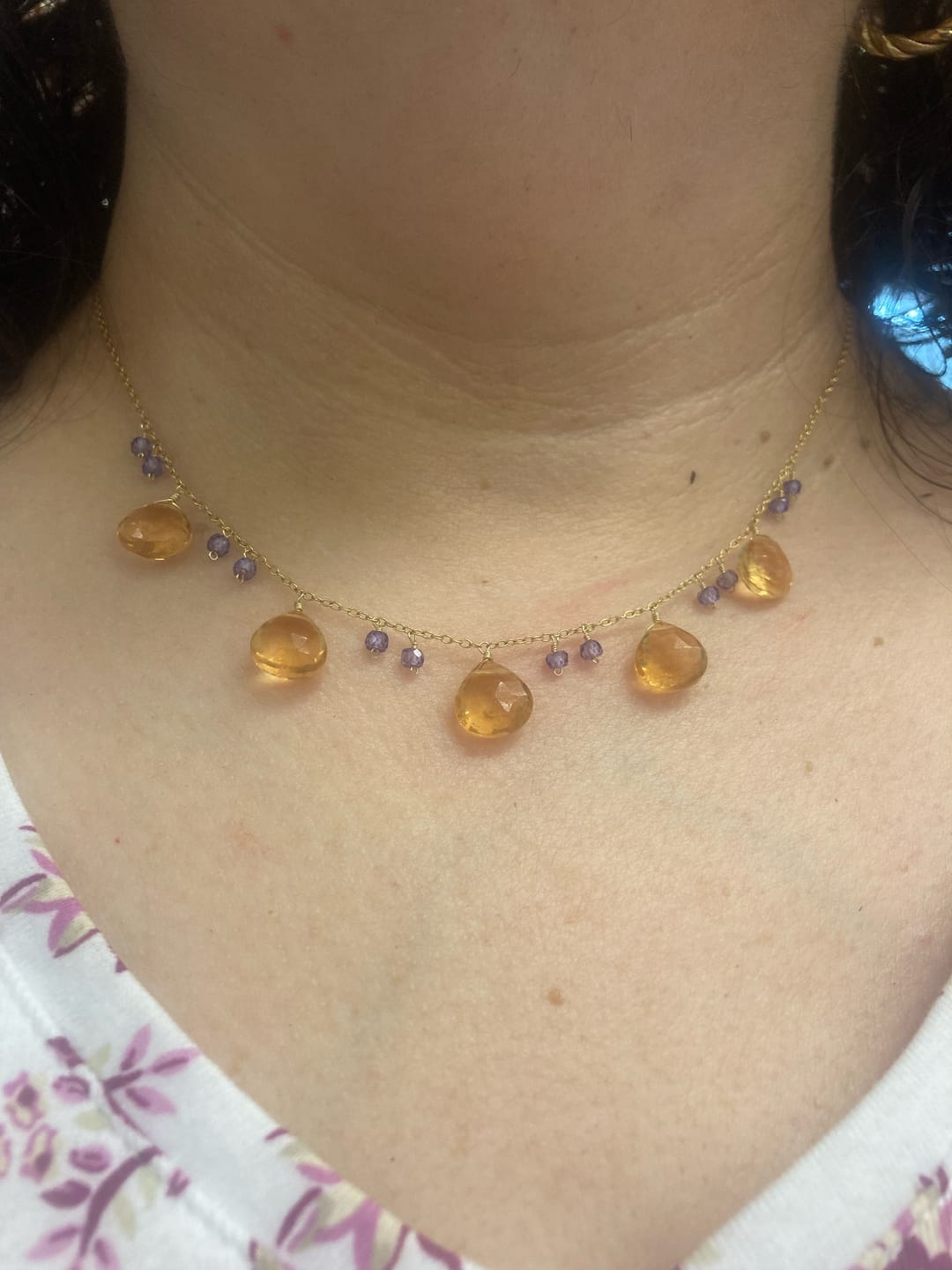 Customer photo review of Citrine Sparkler Necklace