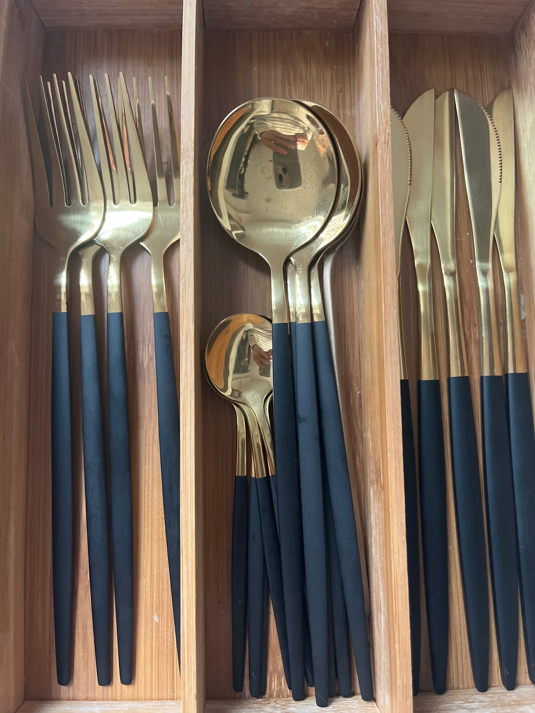 Customer photo review of Modern Golden Flatware Sets