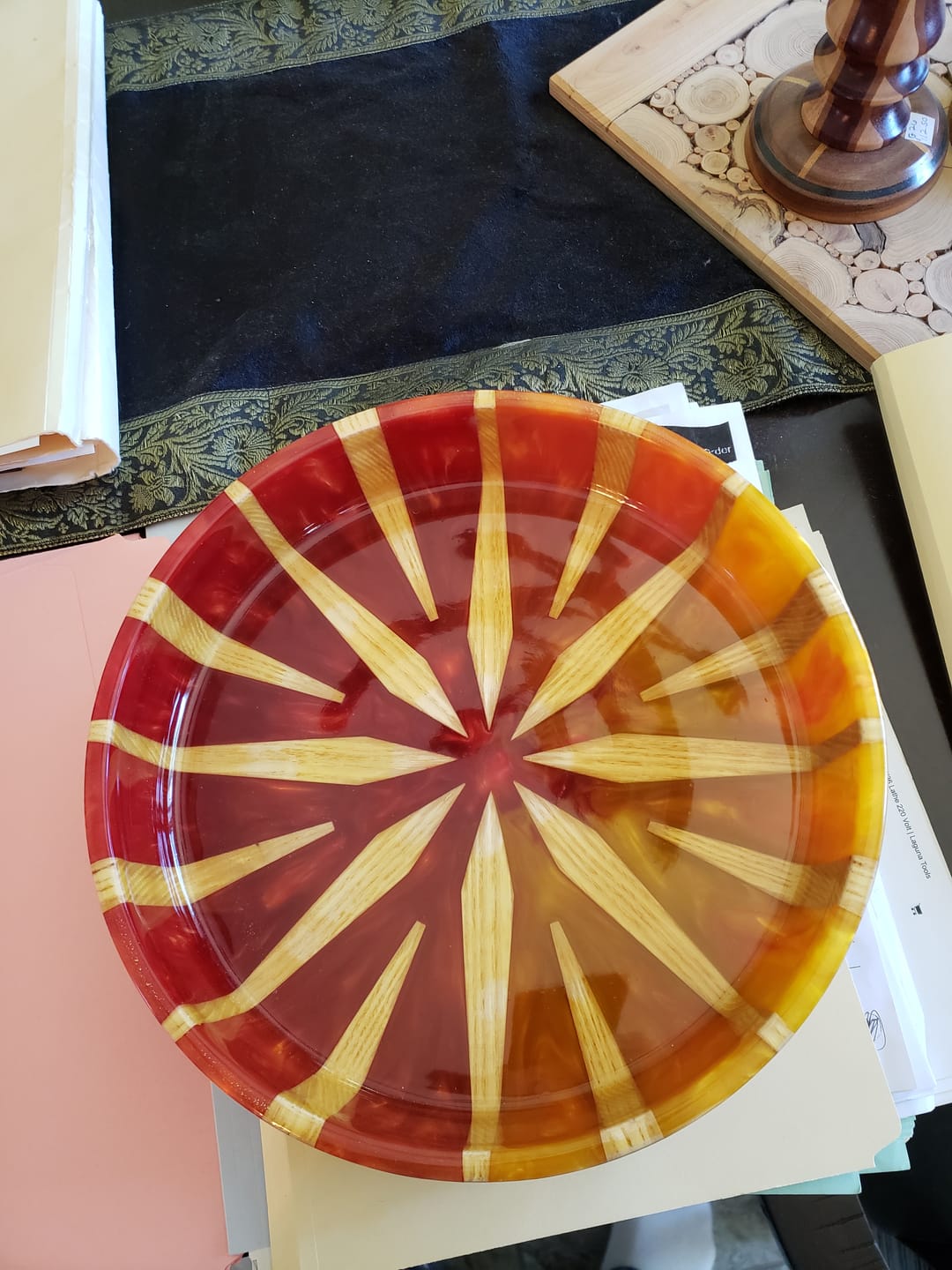 Customer photo review of 11.75x3.75" Cylinder Silicone Mold For Epoxy Resin - Woodturning Bowl Mold