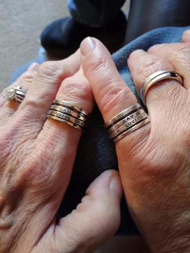 Customer photo review of Fidget Ring with Empowering Engraving Sterling Silver