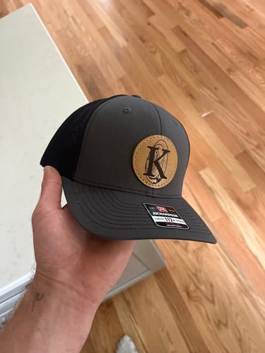 Customer photo review of Richardson 112 Flexfit Snapback Custom Leather Patch Hat
