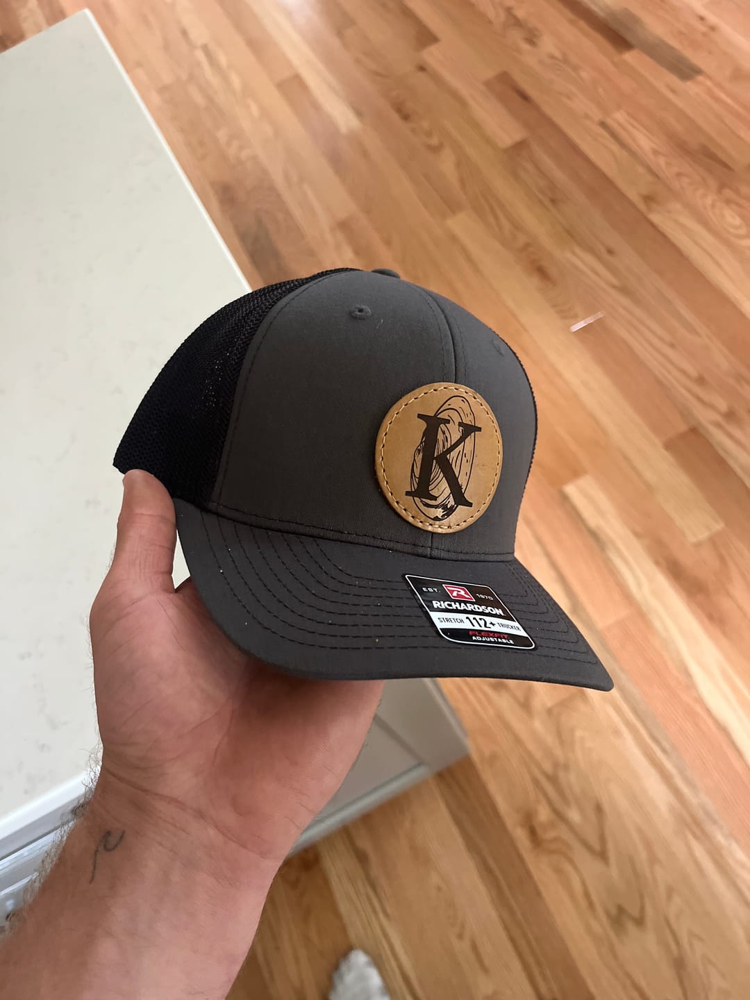 Customer photo review of Richardson 112 Flexfit Snapback Custom Leather Patch Hat