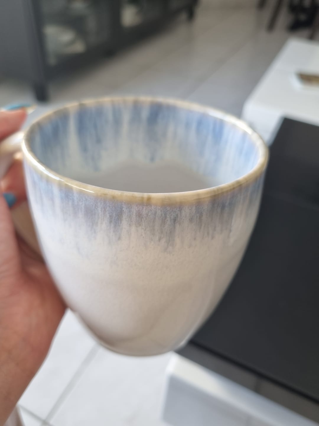 Customer photo review of מאג עם ידית | כחול לבן